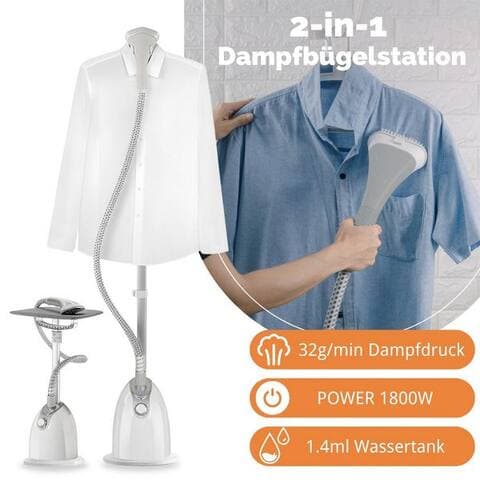 7Magic 7MAGIC Dampffer à repasser 2-in-1 Vertikale centrale vapeur, 1800,00 W, Dampfstation 1,4L Wassertank, 32